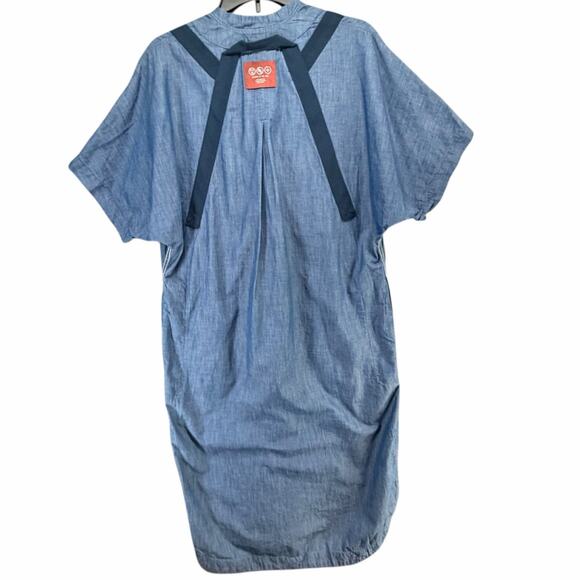 G Star Raw Baseball Scoop Hem Dress Womens XS Dark Blue Denim Chambray Relaxed - Picture 6 of 16